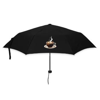 Tasse mit Kaffee - Regenschirm (klein) - Schwarz - Vorne