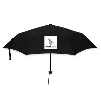 Golfer with club - Umbrella (small) - black - Front