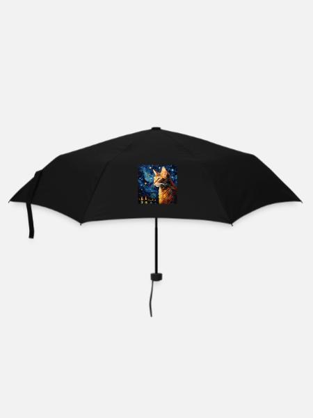 Katze, katzenmotiv - Regenschirm (klein) - Schwarz