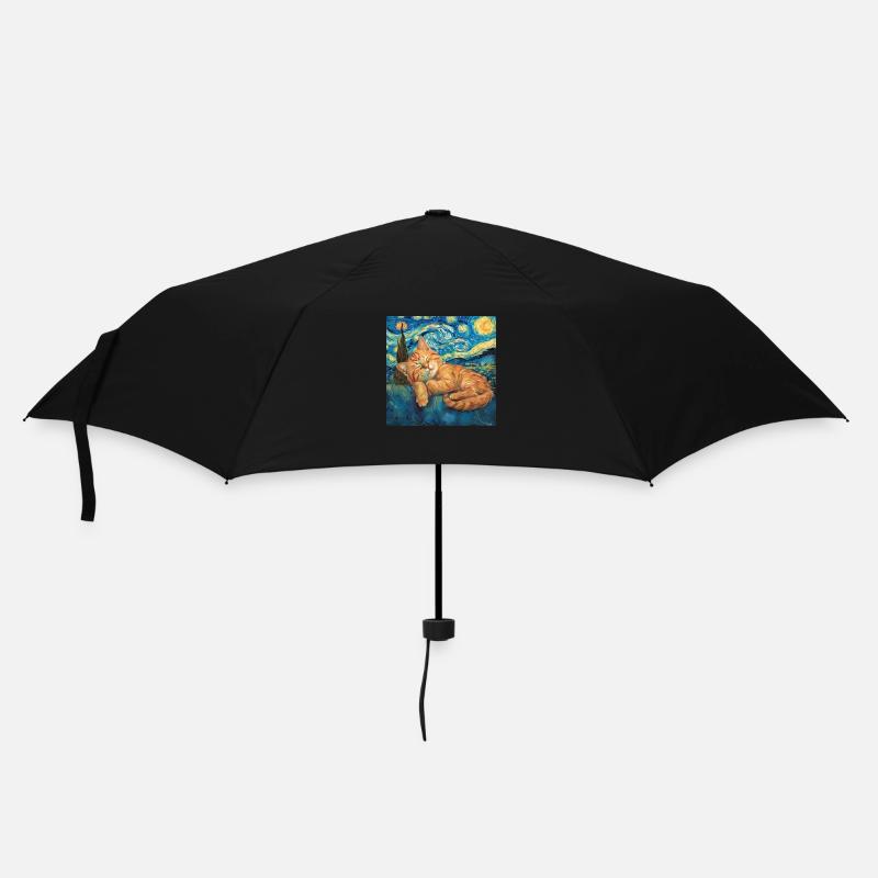 Katze, katzenmotiv, geschenk - Regenschirm (klein) - Schwarz