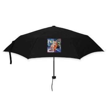 Chat, motif chat, pop art, cadeau, idée cadeau - Parapluie standard - noir - Devant