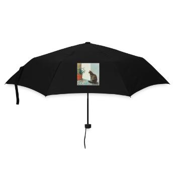 Katze, katzenmotiv, popart, geschenk, geschenkidee - Regenschirm (klein) - Schwarz - Vorne