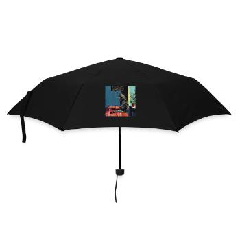Katze, katzenmotiv, popart, geschenk, geschenkidee - Regenschirm (klein) - Schwarz - Vorne