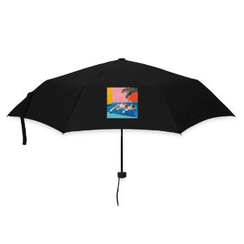 Katze, katzenmotiv, popart, geschenk, geschenkidee - Regenschirm (klein) - Schwarz - Vorne