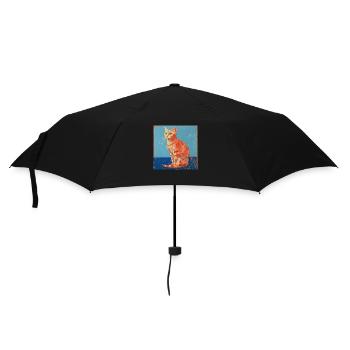 Katze, katzenmotiv, popart, geschenk, geschenkidee - Regenschirm (klein) - Schwarz - Vorne