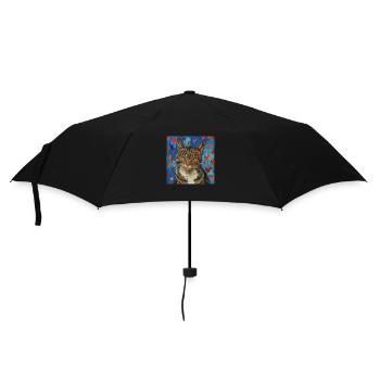 Katze, katzenmotiv, popart, geschenk, geschenkidee - Regenschirm (klein) - Schwarz - Vorne