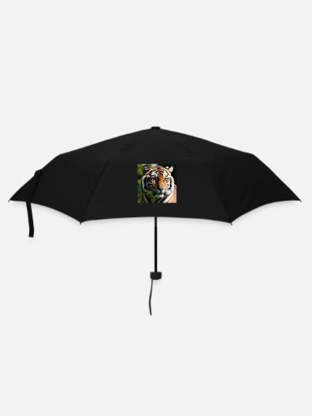 Tiger Motiv, Tigerblick - Regenschirm (klein) - Schwarz