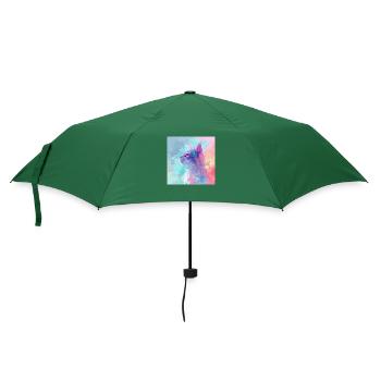 Katze, katzenmotiv, anime, geschenk, geschenkideen - Regenschirm (klein) - Flaschengrün - Vorne