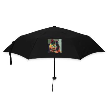 Chat, motif chat, pop art, cadeau, idée cadeau - Parapluie standard - noir - Devant
