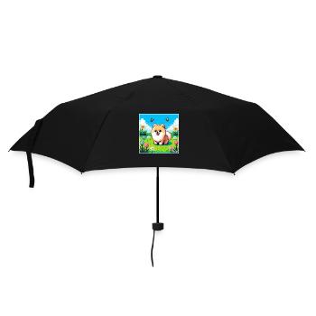 Pixel-Pom - Regenschirm (klein) - Schwarz - Vorne
