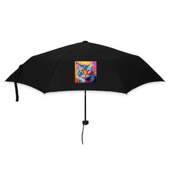 Chat, motif chat, pop art, cadeau, idée cadeau - Parapluie standard - noir - Devant