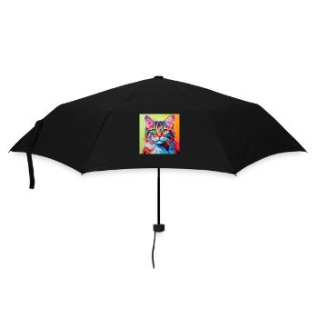 Chat, motif chat, pop art, cadeau, idée cadeau - Parapluie standard - noir - Devant