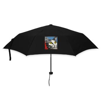 Katze, katzenmotiv - Regenschirm (klein) - Schwarz - Vorne