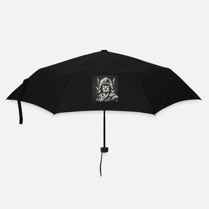 Black and White Warrior Helmet - Umbrella (small) - black