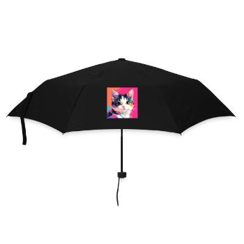 Cat, Cat Motif - Umbrella (small) - black - Front