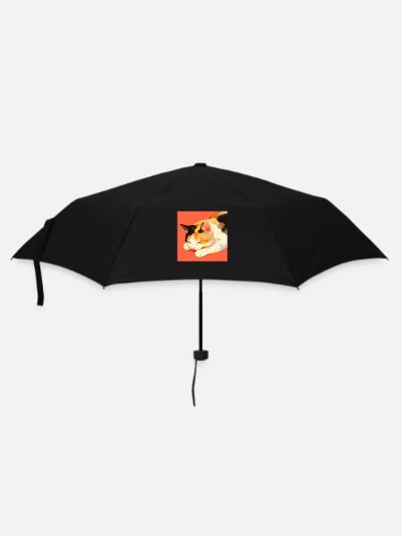 Cat, Cat Motif - Umbrella (small) - black