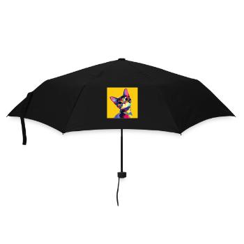 Cat, Cat Motif - Umbrella (small) - black - Front