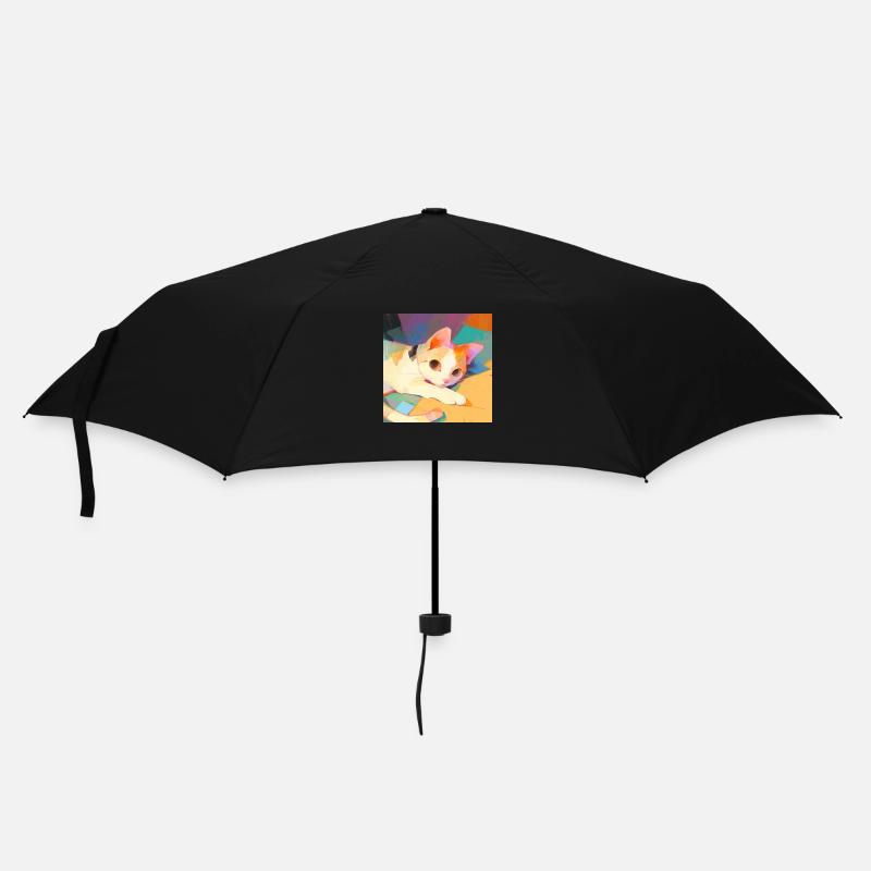 Cat, Cat Motif - Umbrella (small) - black