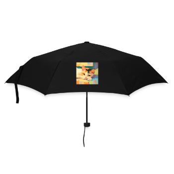 Katze, katzenmotiv - Regenschirm (klein) - Schwarz - Vorne