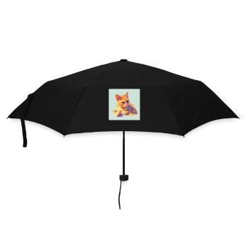 Katze, katzenmotiv - Regenschirm (klein) - Schwarz - Vorne