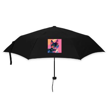 Katze, katzenmotiv - Regenschirm (klein) - Schwarz - Vorne