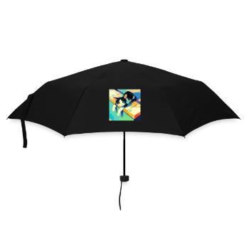 Katze, katzenmotiv - Regenschirm (klein) - Schwarz - Vorne