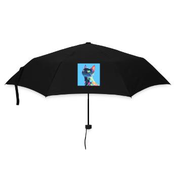 Cat, Cat Motif - Umbrella (small) - black - Front