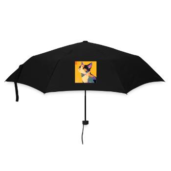 Cat, Cat Motif - Umbrella (small) - black - Front