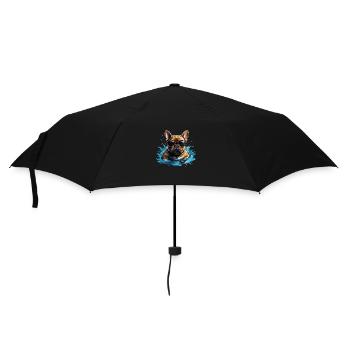 Meister im Hundeschwimmen - Regenschirm (klein) - Schwarz - Vorne