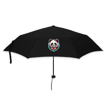 Panda - Regenschirm (klein) - Schwarz - Vorne