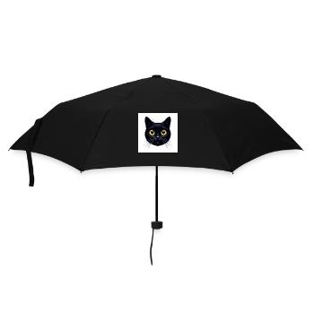 Cute black cat with big yellow eyes - Umbrella (small) - black - Front