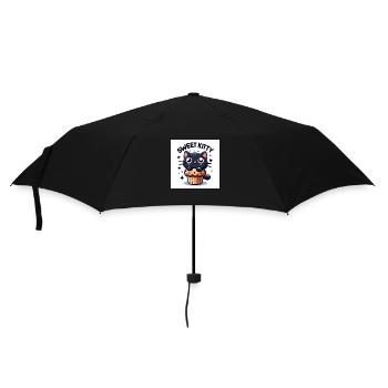 Sweet Kitty Black with Muffin and Font - Umbrella (small) - black - Front