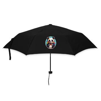 Panda - Regenschirm (klein) - Schwarz - Vorne