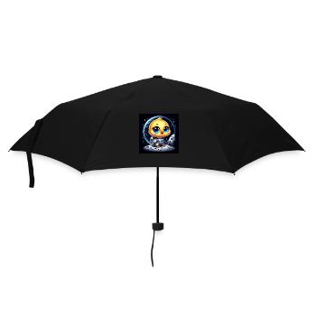 Space chick with rocket in space - Umbrella (small) - black - Front
