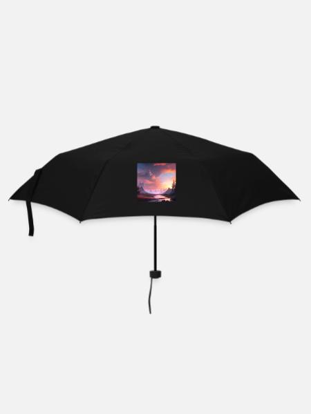 Sonnenaufgang - Regenschirm (klein) - Schwarz