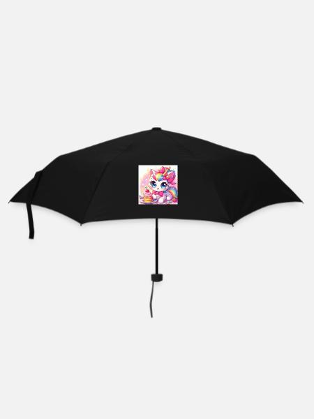 Unicorn Cat - Umbrella (small) - black
