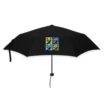 Pop Yorkshire Terrier chien Portrait - Portrait d’animal de compagnie - Parapluie standard - noir - Devant