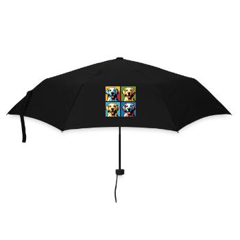 Portrait de chien Pop Golden Retriever - Portrait d’animal de compagnie - Parapluie standard - noir - Devant