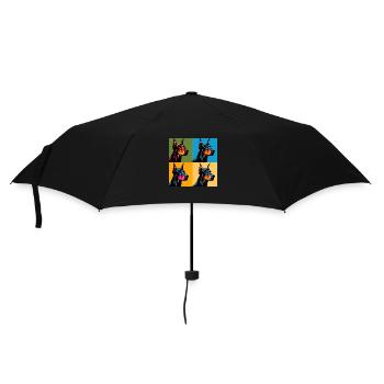 Pop Doberman Pinscher Dog Portrait - Pet Portrait - Umbrella (small) - black - Front