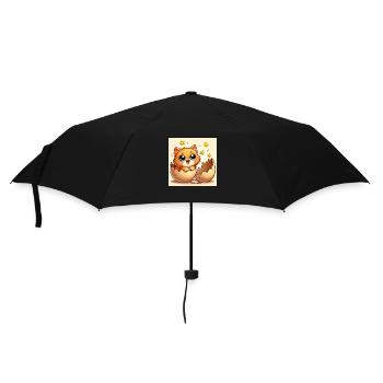 Un chat doux aux yeux écarquillés éclot d’un œuf - Parapluie standard - noir - Devant