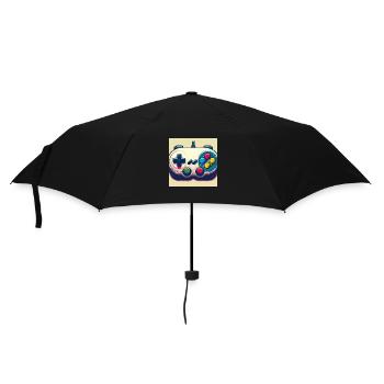 Retro Gamepad in Risograph - Umbrella (small) - black - Front