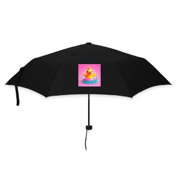 Canard baigneur gai avec couronne en 3D hyperréalisme - Parapluie standard - noir - Devant