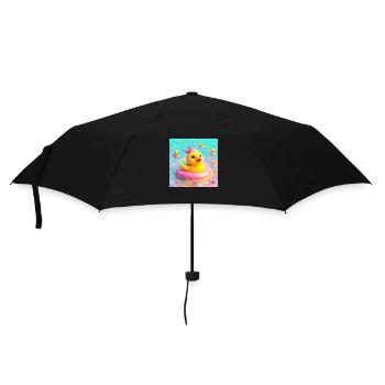 Canard de bain avec couronne en 3D Hyperréalisme Pastel - Parapluie standard - noir - Devant