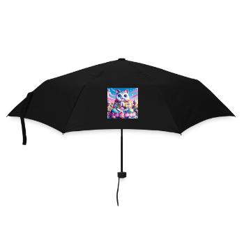 Gato Loco Meditation Yoga Yogi Cat Lotus Position Cat - Umbrella (small) - black - Front