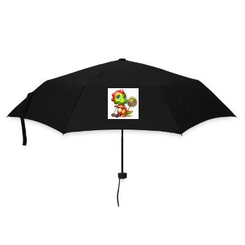 Dino avec sucette et sucette sur scooter - Parapluie standard - noir - Devant