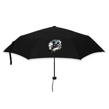 Motorcycle flies through the air - Umbrella (small) - black - Front