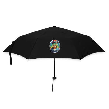 Lustiges Comic Krokodiel - Regenschirm (klein) - Schwarz - Vorne