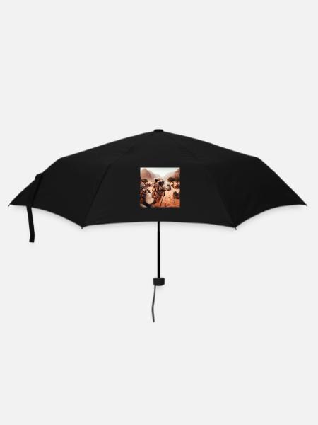 echtes Kamel in der Wüste A5 - Regenschirm (klein) - Schwarz