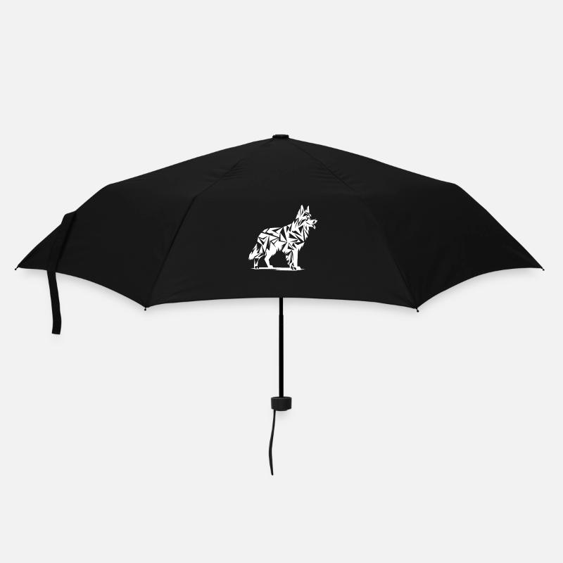 Geometrischer Schäferhund - Regenschirm (klein) - Schwarz
