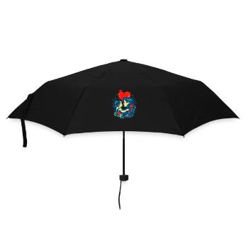 Mother and child in face - Umbrella (small) - black - Front